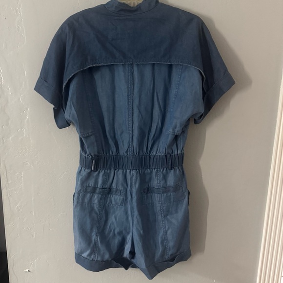Obzee Blue Denim Short Sleeve Romper Size 2 - Picture 2 of 5